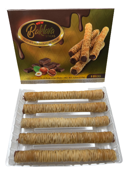 100 Sticks 4 flavors 25 hazelnut chocolate 25 pistachio 25 peanut butt –  Baklava sticks