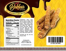 Load image into Gallery viewer, Baklava Sticks Peanut Butter Cream Crispy Phyllo Dough 5 Sticks 3.9 oz Per Pack
