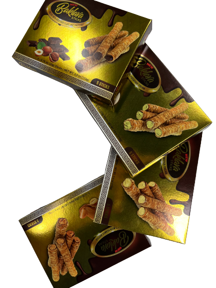 100 Sticks 4 flavors 25 hazelnut chocolate 25 pistachio 25 peanut butt –  Baklava sticks